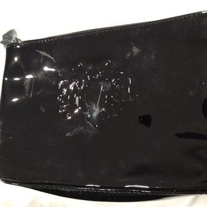 Kat Von D makeup bag black shiny